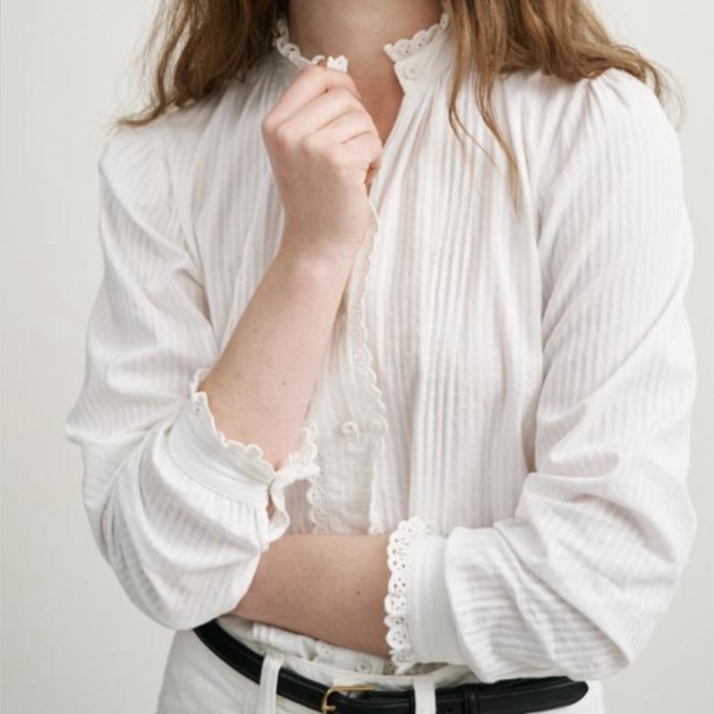 Nili Lotan White Button Down Thea Shirt - Picture 6 of 7